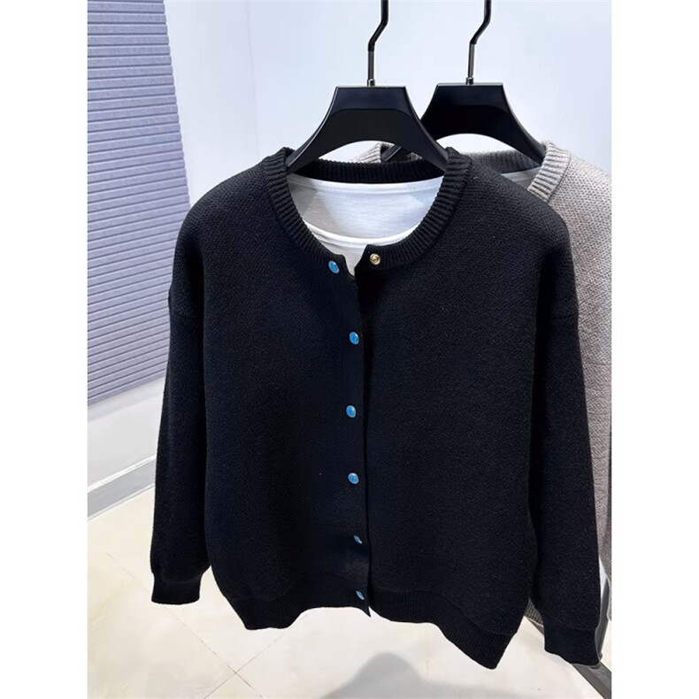 P56网络图YM181原版纽扣针织开衫黑色灰色M~3XL,男装针织衫/毛衣,星座506A