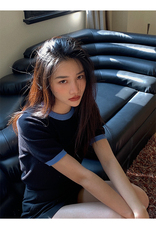 短袖纯色套头圆领通勤时尚气质针织衫2024年秋季，女装针织衫/毛衣，百纯羊绒