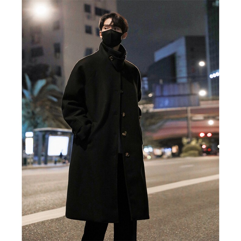 秋冬男士毛呢大衣高级感韩版风衣男长款过膝呢大衣外套YF901-P128,男装风衣,电商B295