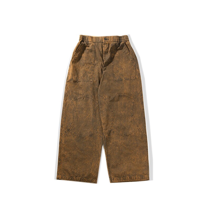 南夏乔装2025春季新款日系炒色水洗阔腿休闲裤复古潮流宽松直筒裤，男装休闲裤，电商S006（B521）