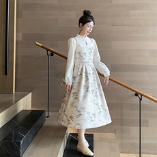 2024春装新款简约气质优雅碎花连衣裙，女装连衣裙，浙宝220