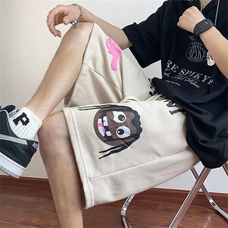 夏季高街美式复古运动短裤街头潮潮牌情侣五分裤男 K3371-P28图片