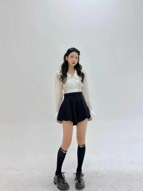 高腰百搭A字裙裤，其它，HE