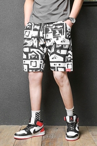 M-8XL男大码冰丝弹力5分裤短裤5032-1_6806(M-5XLP30 6XL-8XLP35)图片