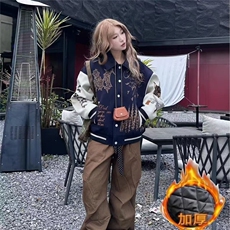 2025美式棒球服外套新款洋气宽松休闲学院风设计感夹克上衣JK248，男装夹克，星座516A