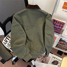 美式复古夹克外套男秋冬款新款高级纯棉宽松棉服痞帅外贸翻领棉衣，男装夹克，星座506B