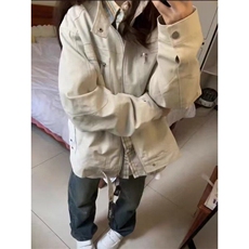 W9309-P68网图现货美式复古哈灵顿短款牛仔衣外套拉链日系宽松型，男装夹克，星座1608-2