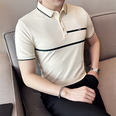 爆！深度备货主推织带设计夏季短袖T恤翻领Polo衫半袖上衣T0240，男装T恤，电商D342