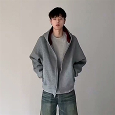 抖音得物品质26春装美式高街重磅结构双层双面卫衣开衫外套XS107，女装短外套，电商A486