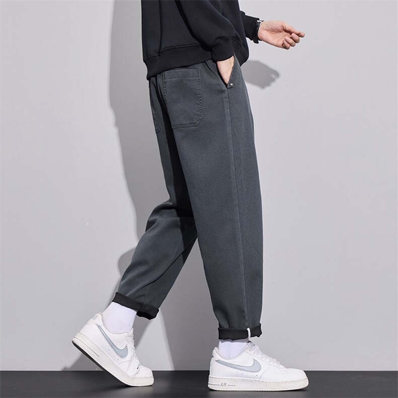 锥形休闲裤男2025秋季潮牌宽松直筒西裤运动九分长裤子Z2580-P45,男装西裤,星座509