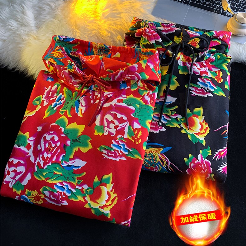 W204冬新男女团队服大花连帽卫衣外套土潮民族特色花卫衣情侣班服，男装民族服装，星座115A-1