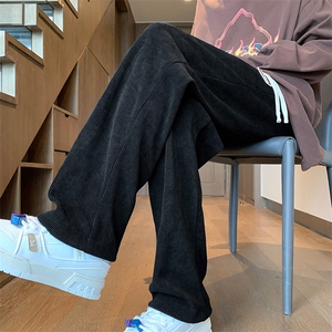 QD3104-TP35控价48秋季新款质感灯芯绒阔腿裤直筒宽松休闲长裤男图片