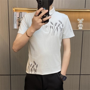 PL010-特P35社会小伙男士t恤polo衫短袖翻领潮牌时尚休闲个性潮流图片