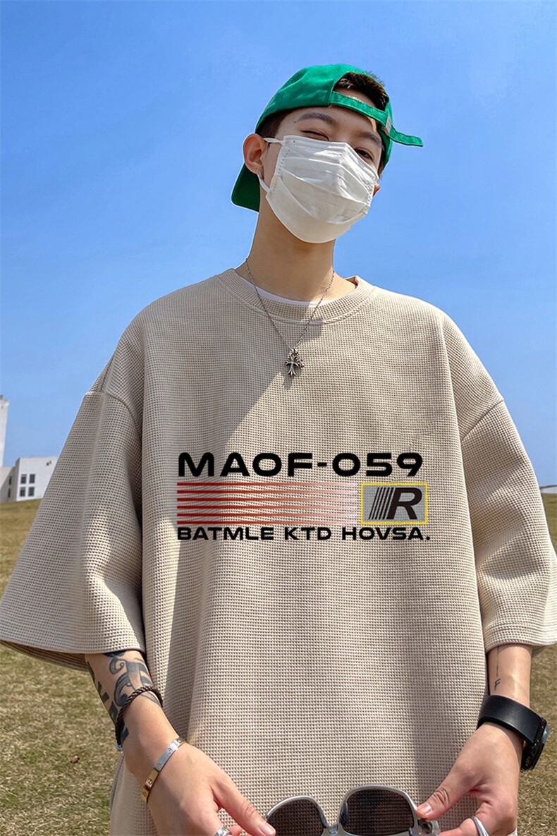 华夫格短袖直播高品质重磅220克MAOF英文印花HT3144-P20,男装T恤,星座508（原C305）