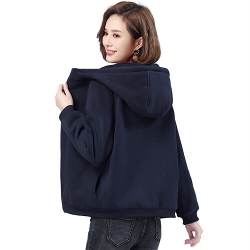 拉链卫衣外套女长袖2024春秋季新款韩版宽松妈妈短款薄款连帽开衫，女装卫衣/绒衫，3200格调