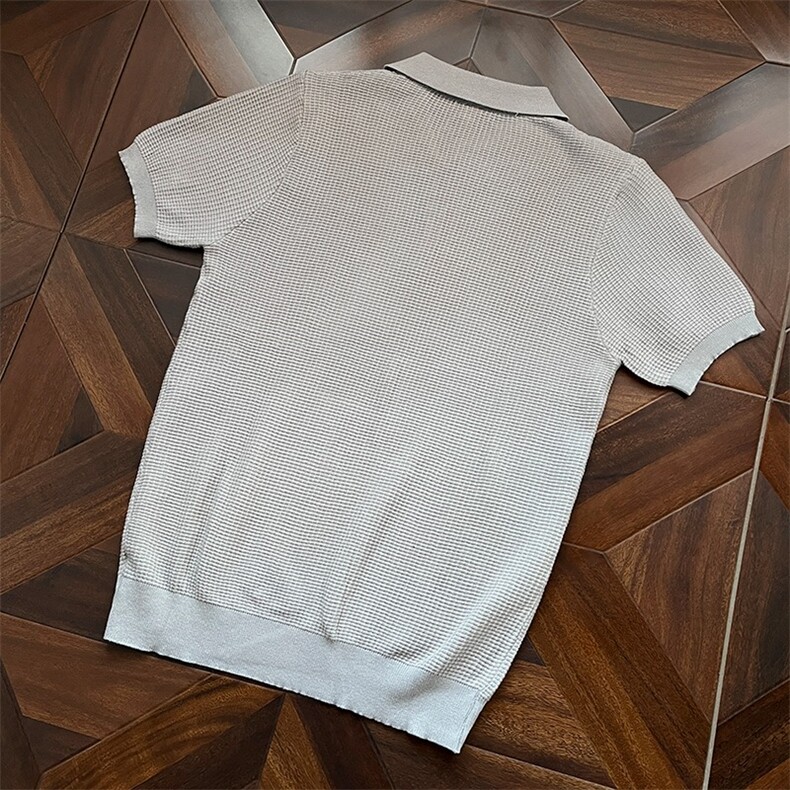 老钱风新款针织polo衫男修身短袖包芯纱休闲工装t恤潮LT1166-P46,男装T恤,星座1008