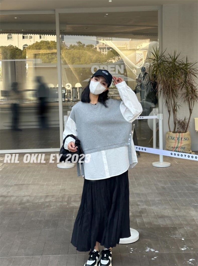 雷洛奇丽—2023春装拼接衬衫，女装衬衫，雷洛奇丽