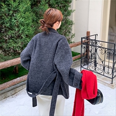 2025冬季新品爆版灰色人字纹双面呢大衣70毛2C375-2509-P275-K418，女装毛呢外套，2C375