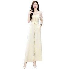 2023夏季新款套装女显瘦女神范阔腿裤套装女时尚气质两件套，女装套装/套裙，米雪儿