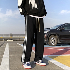 阔腿裤男港风潮流排扣开衩2023春秋季新款ins痞帅休闲裤K955-P33，男装休闲裤，星座412-3