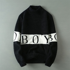 新款休闲水貂绒套头保暖潮男半高领毛衣男士针织衫FD-boyP43，男装针织衫/毛衣，星座306A