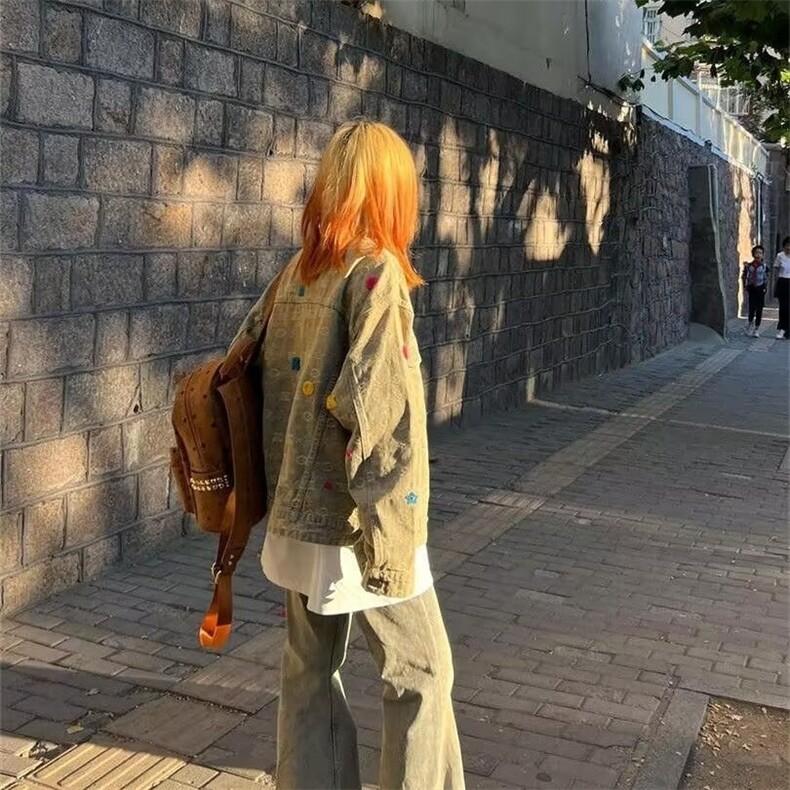时尚美式街头黄泥水洗做旧复古牛仔衣男女宽松潮牌夹克外套JK897,男装工装外套,星座208-5