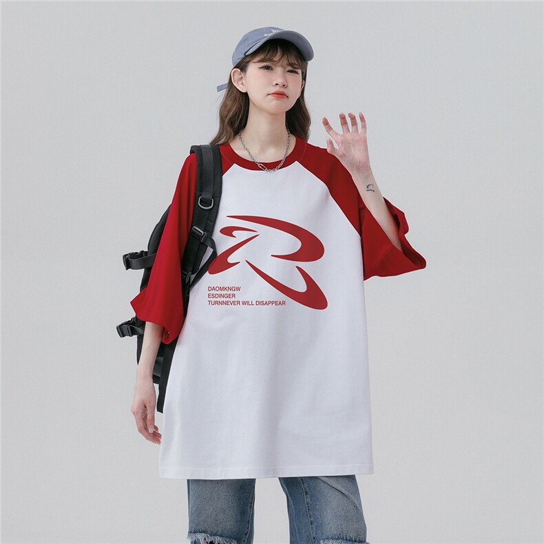 中性风23夏季时尚百搭圆领宽松美式纯棉短袖T恤DT456P40控58,男装T恤,A247A