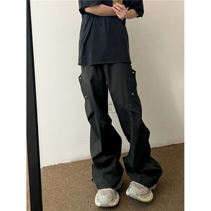 美式工装裤男新款潮牌宽松复古痞帅直筒休闲阔腿裤LA15-P40图片