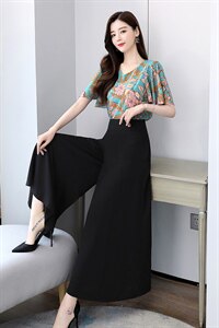 阔腿裤套装2024夏装新款女装韩版时尚气质时髦洋气裙裤两件套日韩图片