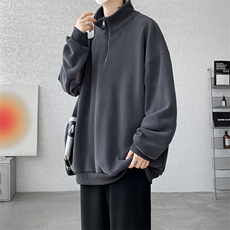 M-8XL秋冬半拉链卫衣摇粒绒大码学生复古外套立领上衣WY5105/P58，男装卫衣，电商B238