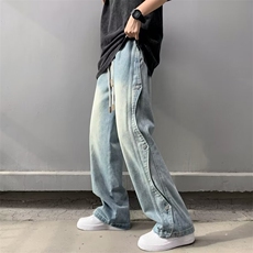 美式高街牛仔裤男士韩版潮流痞帅2024夏季新款ins长裤RK1734-P47，男装牛仔裤，星座412-2