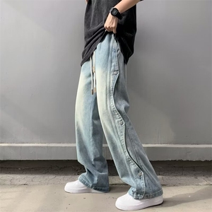 美式高街牛仔裤男士韩版潮流痞帅2024夏季新款ins长裤RK1734-P47图片