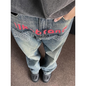美式高街小众牛仔裤男 个性百搭休闲裤N5542/P48图片