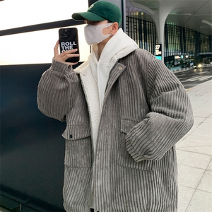男款冬季羊羔毛加厚加绒冬装棉衣羊羔绒外套 M9818 P120 控158图片