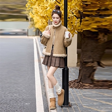 2025新款现货时尚短款翻领外套，女装棉衣/棉服，自然秀