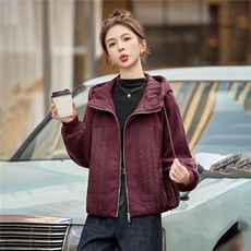 时尚休闲连帽夹棉外套女2025秋冬新款小个子宽松百搭轻薄保暖棉服，女装棉衣/棉服，余墨