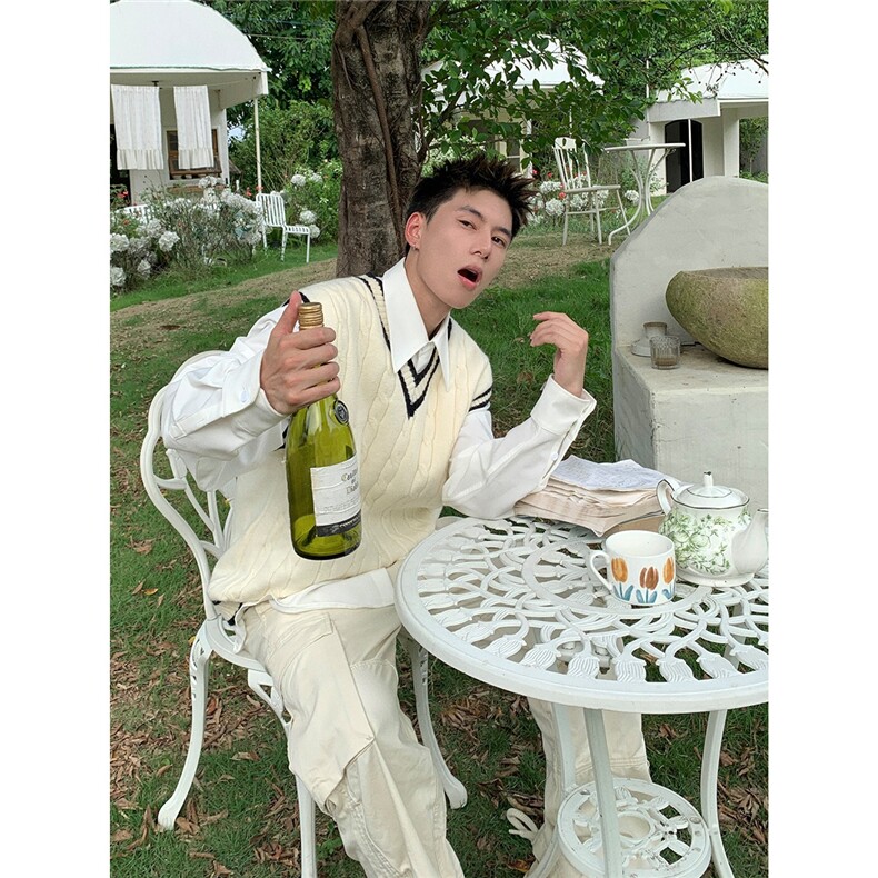 百搭毛衣坎肩针织无袖背心叠穿新款马甲男英伦学院风潮SWB099,男装背心/马甲,星座516A