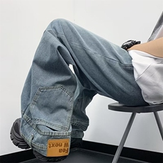 网络图现货！cleanfit高街牛仔裤口袋设计感微喇直筒裤RNZ02-P65，男装牛仔裤，星座1005-6