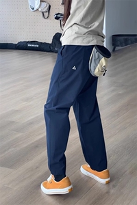 藏青色cleanfit软壳裤子男秋冬季加绒防水美式机能工装宽松休闲裤图片