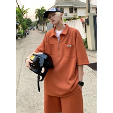 TZ2333-P65控88夏季POLO衫短裤t恤休闲宽松大码两件套短袖套装男，男装牛仔裤，电商D232