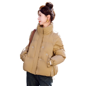 现货新款短款棉服休闲通列保暖百搭重工艺减龄韩版小个子外套棉衣图片
