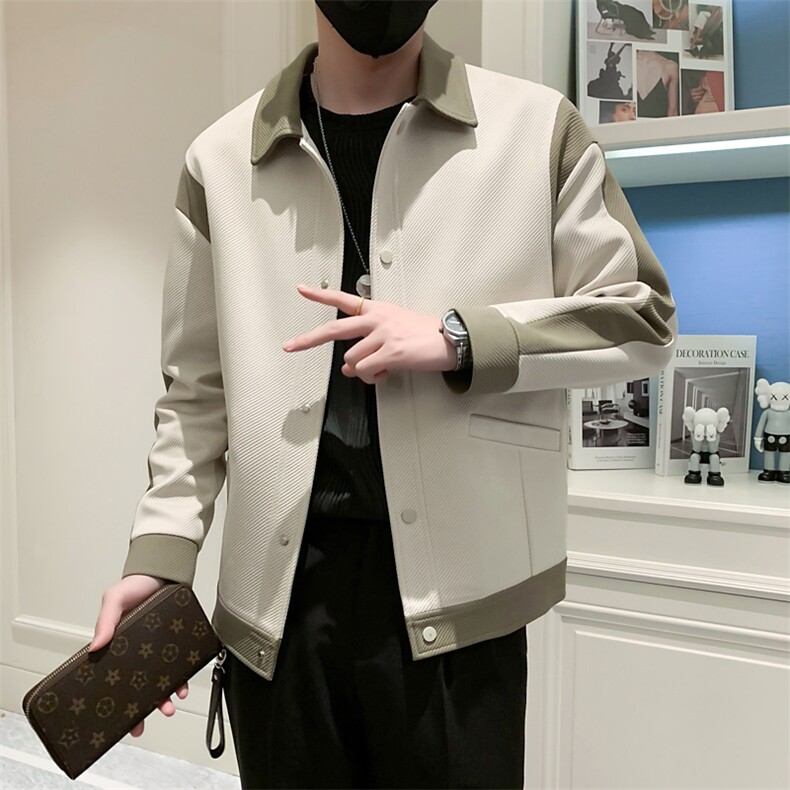 小伙风~2026秋季新款拼色设计夹克外套K351/P95,男装夹克,电商B331