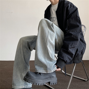 春季水洗黄泥高街Vibe牛仔长裤休闲百搭休闲裤男N0228-P45图片