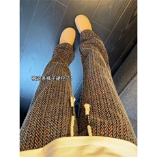 百搭条纹休闲裤美拉德风垂感慵懒运动潮男女直筒长裤LC31211-P58，男装休闲裤，星座1008
