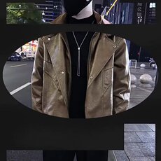 西装领皮衣外套男春秋款韩版潮流修身痞帅精神小伙机车男士皮夹克，男装夹克，星座506A
