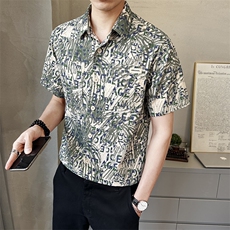 男士短袖衬衫夏季新款时尚百搭休闲衬衣薄款上衣C559-P68，男装T恤，电商A237