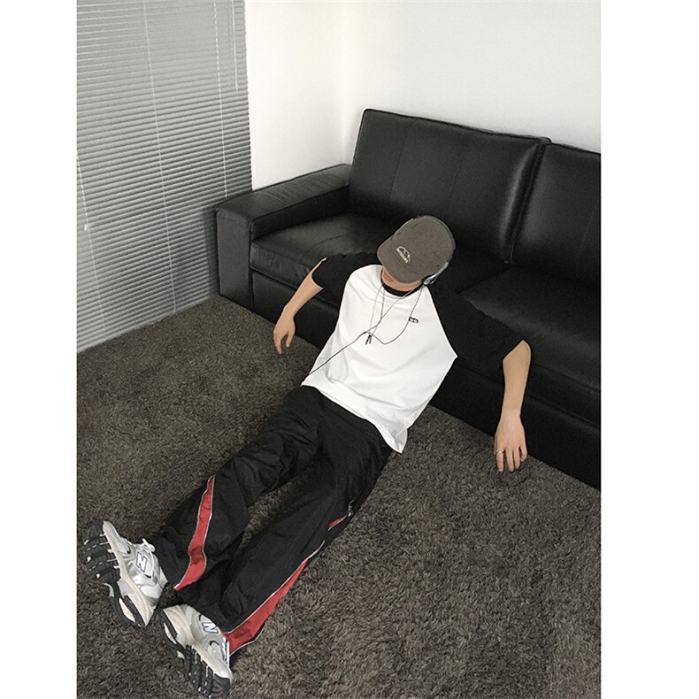 B221 美式ins高街小众拼接宽松休闲登山裤冲锋裤 LK23110-P65控88图片