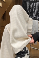 特批P35无差价2025纹理感肌理感休闲裤男宽松潮流复古阔腿裤K5643，男装休闲裤，电商A001-1