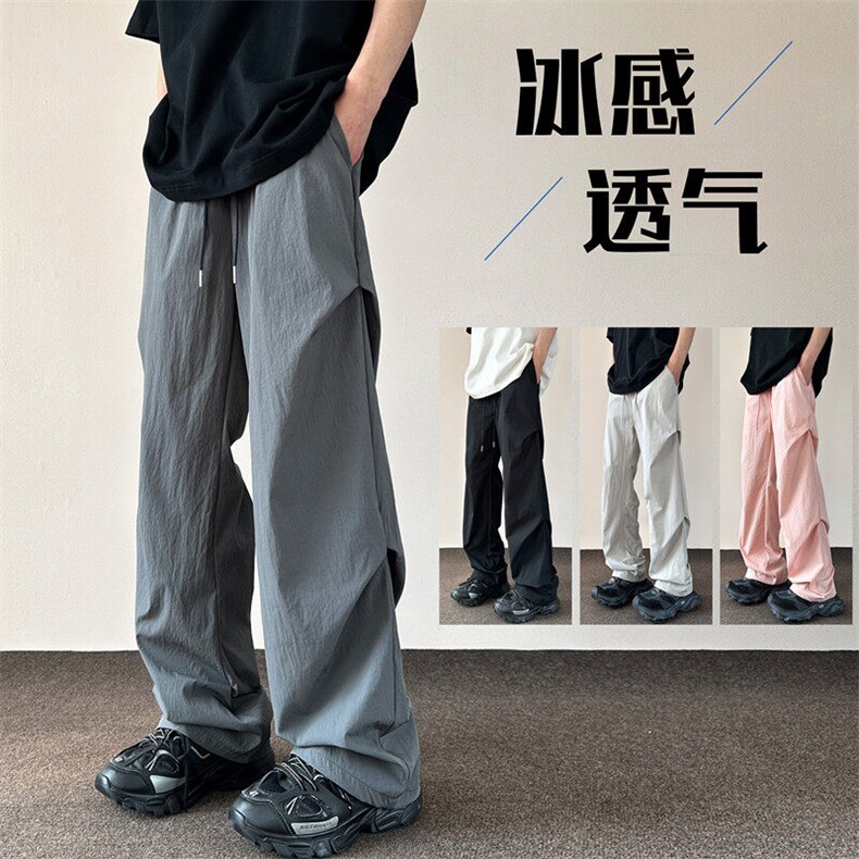 XZ616 夏季新款伞兵裤褶皱设计感冰丝速干休闲裤 TY2472特P30控58图片