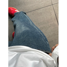 夏季薄款美式复古做旧水洗牛仔裤新款宽松休闲百搭裤子，男装牛仔裤，星座410-7